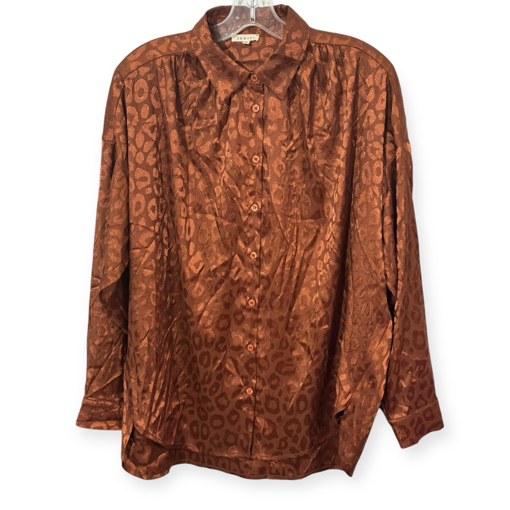 Jodifl Women’s Oversized Button Down Blouse Size M